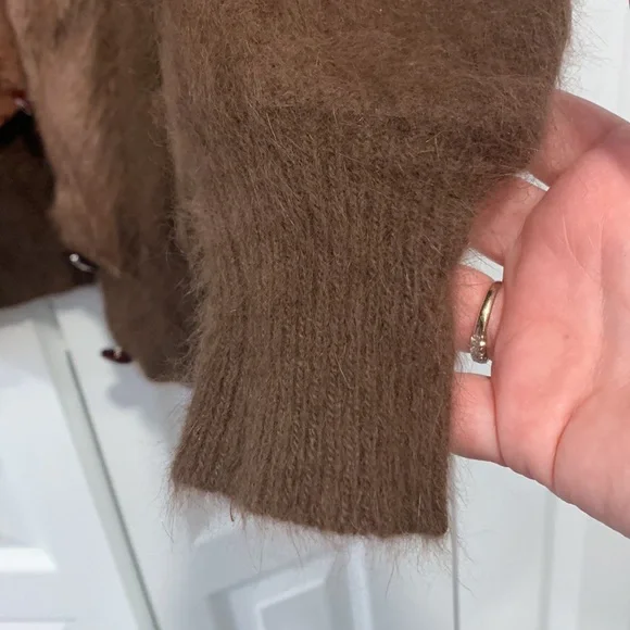 Angora Rabbit Fur Hair Vintage Genuine Embellished Rhinestone Jacket Size Large - Picture 7 of 14